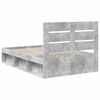 vidaXL Cadru de pat cu headboard Beton 120 x 200 cm Lemn de pin masiv