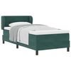 vidaXL Pat cu arcuri cu headboard Verde &icirc;nchis 90 x 200 cm Catifea