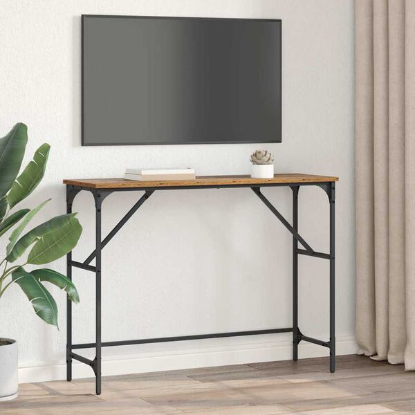 vidaXL Masă de consolă Lemn vechi 100 x 32 x 75 cm Lemn compozit