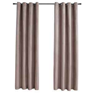 vidaXL Draperii opace cu inele metalice, 2 buc., gri taupe, 140x245 cm