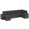 vidaXL Set canapele de grădină cu perne, 7 piese, negru, poliratan