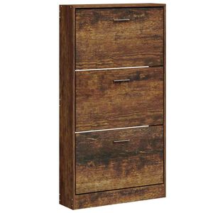 vidaXL Pantofar, stejar fumuriu, 59x17x108 cm, lemn compozit