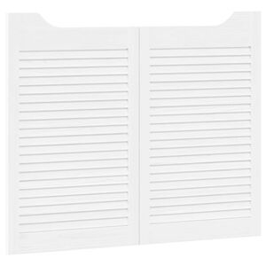 vidaXL Uși oscilante 2 pcs Alb Lemn masiv de pin