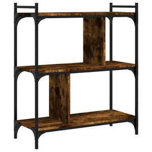 vidaXL Bibliotecă cu 3 niveluri, stejar fumuriu, 76x32x88 cm, lemn