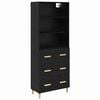 vidaXL Bufet Stejar Negru 69,5 x 32,5 x 180 cm Lemn prelucrat