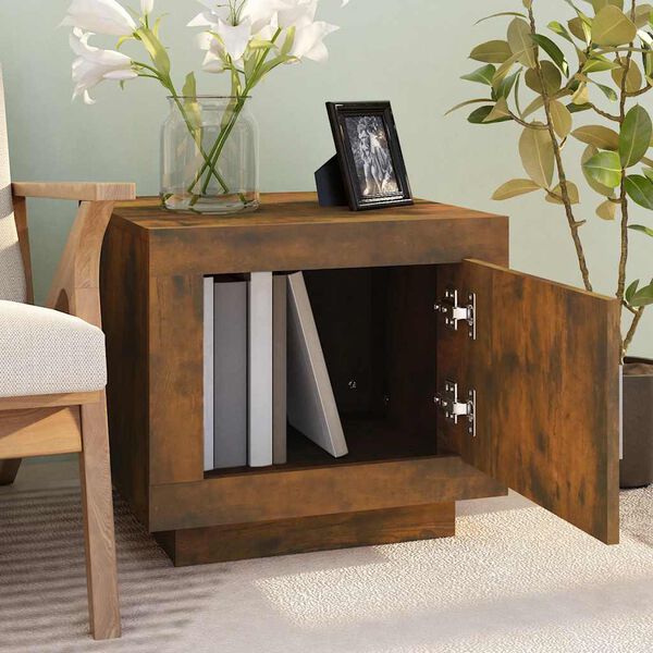 vidaXL Măsuță de cafea, stejar fumuriu, 51x50x45 cm, lemn prelucrat