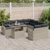 vidaXL Set de canapele pentru grădină 9 pcs Gri deschis Poli Rattan