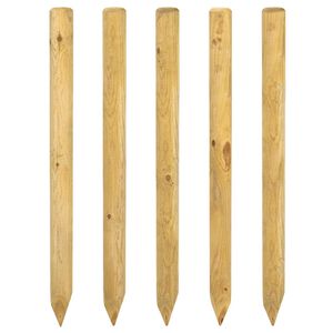 vidaXL St&acirc;lpi de Gard 5 buc. Maro 150 cm Lemn masiv de pin