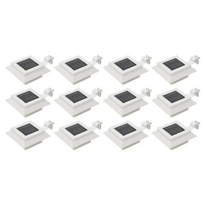 vidaXL Lămpi solare de exterior, 12 buc., alb, 12 cm, pătrat, LED
