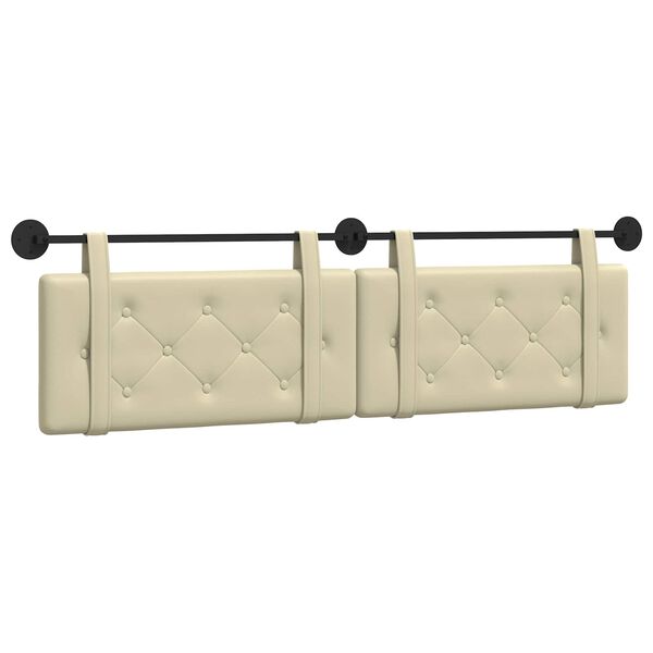 vidaXL Cap de pat suspendat Crem 190 x 55 x 5 cm Piele artificială