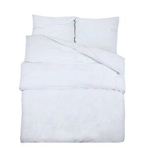 vidaXL Set cu husă de pilotă, alb, 140x200 cm, microfibră