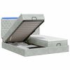 vidaXL Pat Ottoman cu Saltea și LED Gri deschis 200 x 200 cm Catifea