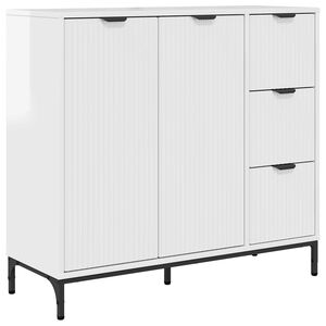 vidaXL Bufet cu sertar Alb lucios 89,5 x 33 x 82 cm Lemn compozit