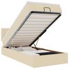 vidaXL Cadru de pat otoman cu saltea crem 90x190cm stofa