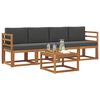 vidaXL Set de canapele de exterior cu pernă 5 pcs Natural și Antracit