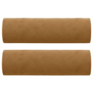 vidaXL Perne decorative, 2 buc., maro, &Oslash;15x50 cm, catifea