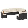vidaXL Set canapele de grădină cu perne, 10 piese, negru, poliratan