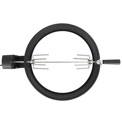 vidaXL Set de rotisor cu inel pentru grătar, negru, 47 cm