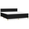 vidaXL Pat box spring cu saltea, negru, 180x200 cm, catifea