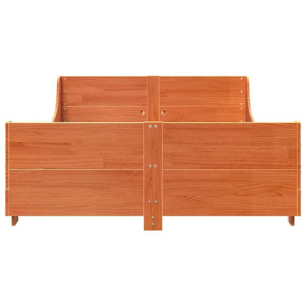 vidaXL Cadru pat fără saltea, maro ceruit, 120x190 cm, lemn masiv pin