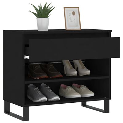 vidaXL Pantofar, negru, 70x36x60 cm, lemn prelucrat