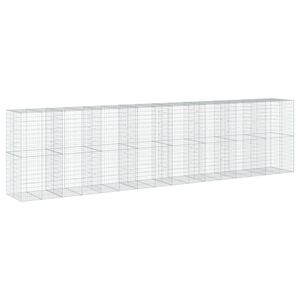 vidaXL Coș gabion cu capac, 800x100x200 cm, fier galvanizat
