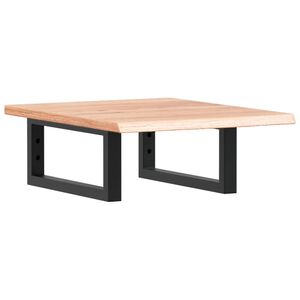 vidaXL Raft pentru lavoar montat pe perete, oțel și lemn masiv stejar