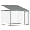vidaXL Cușcă de c&acirc;ini cu acoperiș și ușă gri, 2x2x2 m, oțel galvanizat