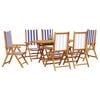 vidaXL Set de masă pentru grădină 7 pcs Albastru și Alb