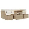 vidaXL Set de canapele pentru grădină 7 buc. Bej Rattan poli