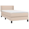 vidaXL Pat box spring cu saltea, cappuccino, 100x200cm piele ecologică