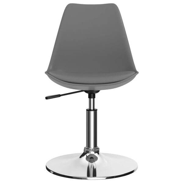 vidaXL Scaune bucătărie pivotante 2 buc. gri deschis piele ecologică