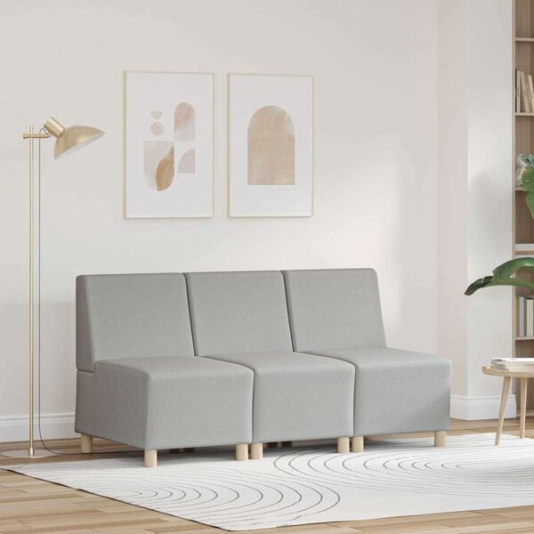 vidaXL Unitate Sofa Modulară Fără Brațe 3 pcs Gri nori 55 x 74 x 82 cm