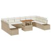 vidaXL Set de canapele pentru grădină 11 buc. Bej Rattan poli