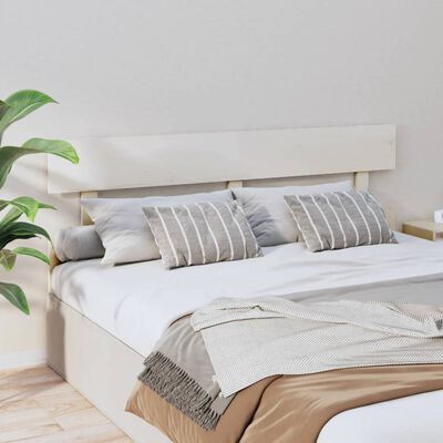 vidaXL Tăblie de pat, alb, 154x3x81 cm, lemn masiv de pin