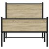 vidaXL Cadru pat metalic fără saltea, stejar sonoma, 107x203 cm
