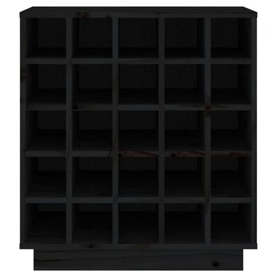 vidaXL Dulap de vinuri, negru, 55,5x34x61 cm, lemn masiv de pin