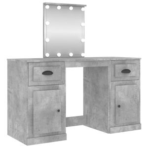 vidaXL Masă de toaletă cu LED, gri beton, 130x50x132,5 cm