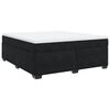 vidaXL Pat box spring cu saltea, negru, 180x200 cm, catifea