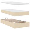 vidaXL Cadru de pat otoman cu saltea crem 80x200cm stofa