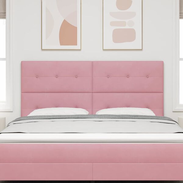 vidaXL Tăblie cap Roz 180 cm Catifea