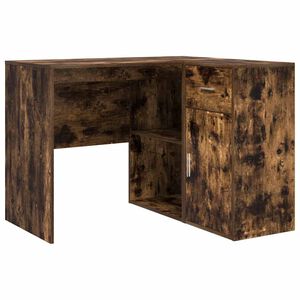 vidaXL Birou de colț cu sertar Stejar fumuriu 102 x 88 x 75 cm