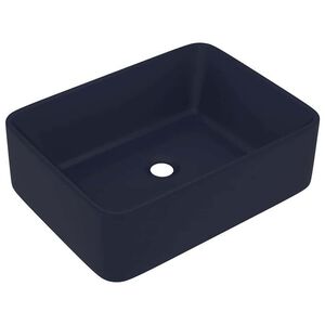 vidaXL Chiuvetă de baie lux, albasru &icirc;nchis mat, 41x30x12 cm, ceramică