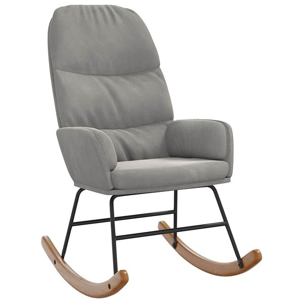vidaXL Scaun balansoar, gri deschis, catifea