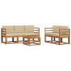 vidaXL Set de canapele de exterior 6 buc. Natural și Bej