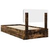 vidaXL Pat cu storage Stejar fumuriu 75 x 190 cm Lemn compozit