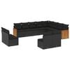 vidaXL Set canapele de grădină, 12 piese, cu perne, negru, poliratan