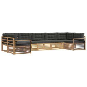 vidaXL Set de canapele de exterior 7 buc. Alb și antracit
