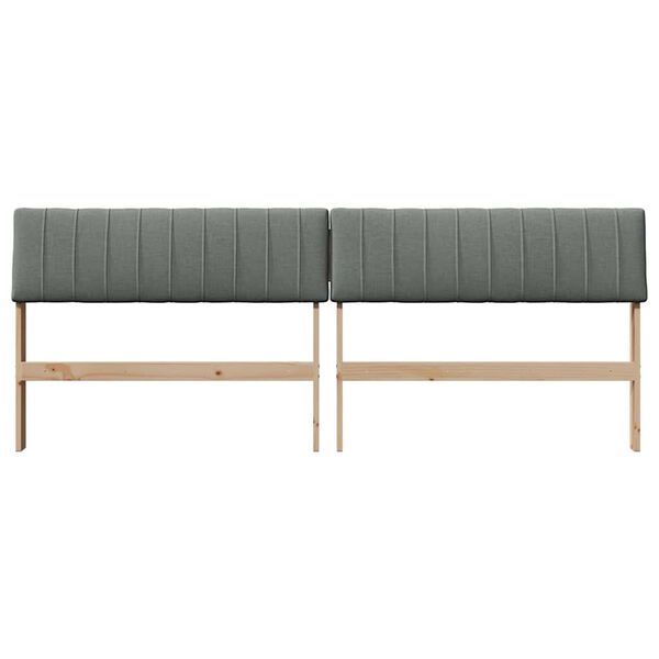 vidaXL Tăblie tapițată Gri &icirc;nchis 200 cm Lemn de pin masiv