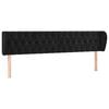 vidaXL Tăblie de pat cu aripioare negru 183x23x78/88 cm catifea